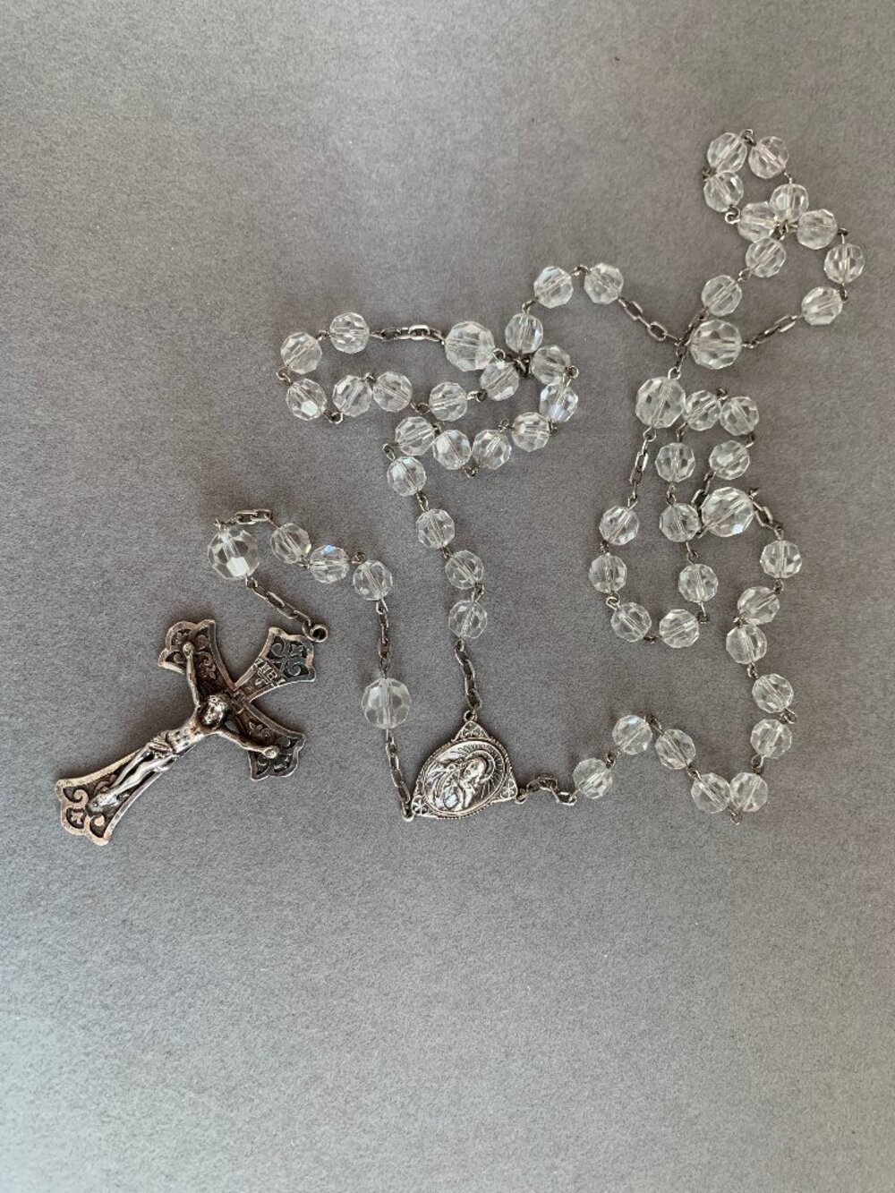 1958 Swarovski Crystal & Sterling Silver Rosary